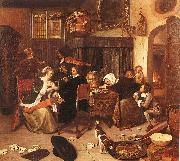 Jan Steen The Dissolute Household Spain oil painting reproduction